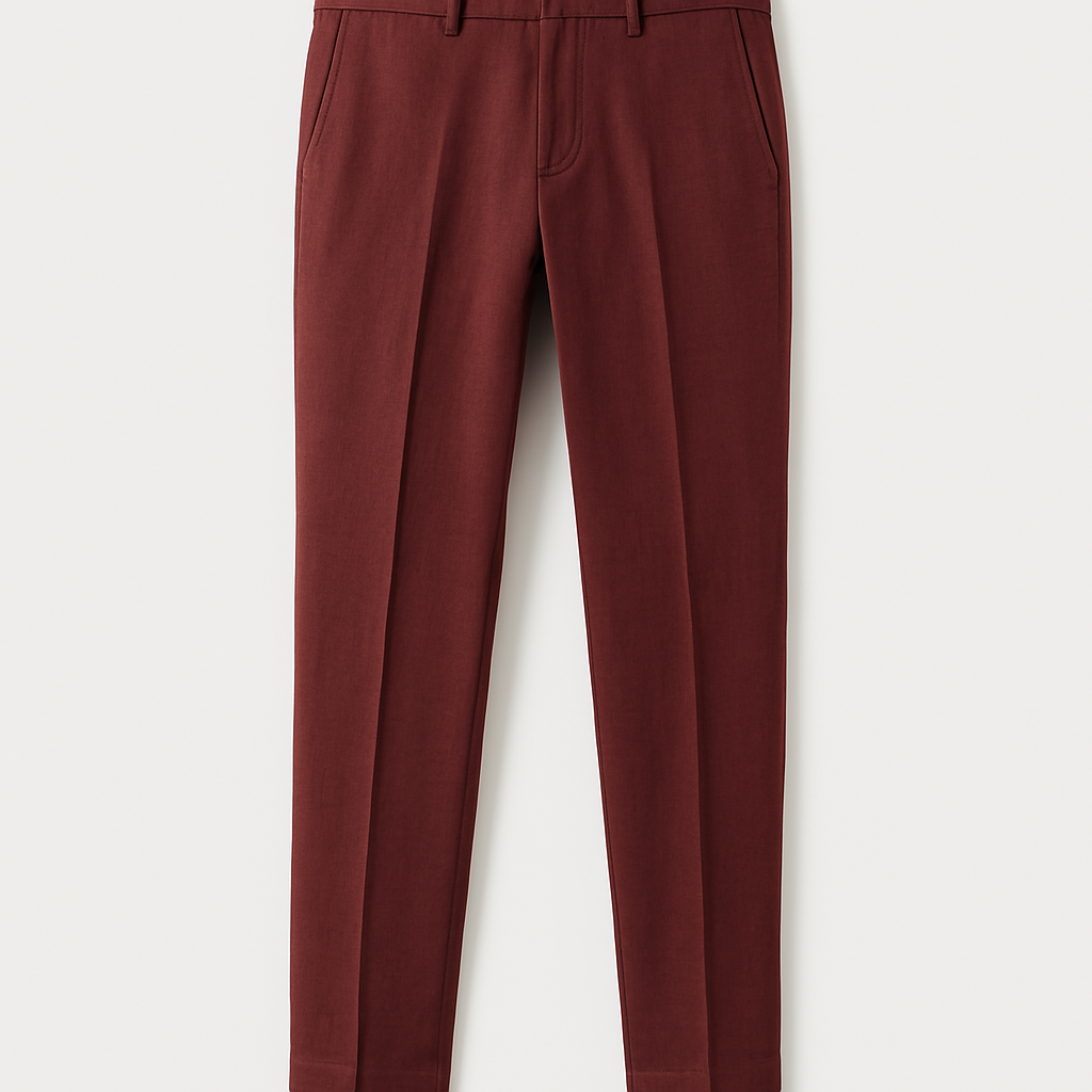 Burgundy Linen Chinos